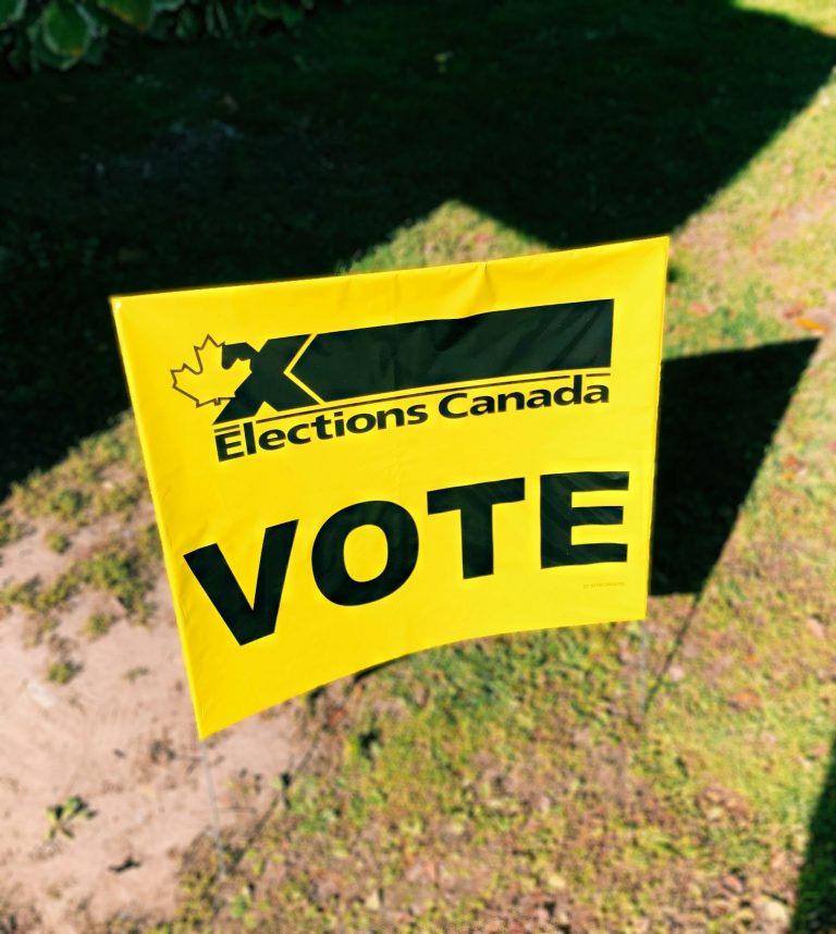 Vote sign for Elections Canada